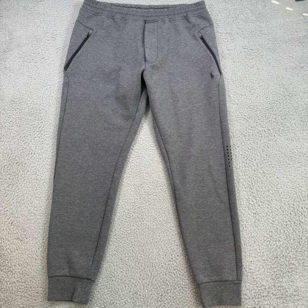 Polo Ralph Lauren Performance Mens Gray Jogger Sweatpants Large Zip Pocket